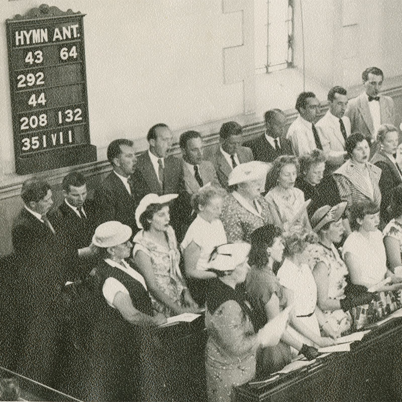 Migration was a source of growth for the Lutheran Church through the 20th Century. Here a 'migrant choir’ sings at Bethlehem Lutheran Church Adelaide , c. 1960s. Original photograph held by Bethlehem Lutheran Church Archives. Featured in The Lutheran, vol. 6 no. 13, 3 July 1972